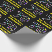 Gelukkige 70e verjaardag, Leuk Kleurrijk Sterren P Cadeaupapier (Hoek)