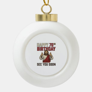 Gelukkige 70e verjaardag Tot ziens snel vintage sh Keramische Bal Ornament