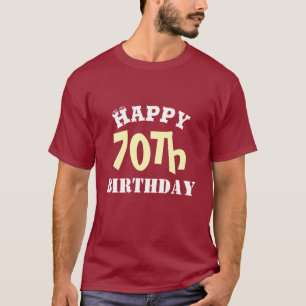, gelukkige 70e verjaardagstekst t-shirt