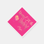 Gelukkige 70ste Verjaardag Decoratief Script Gold  Servet (Hoek)