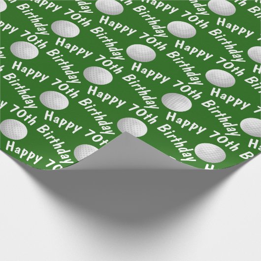 Gelukkige 70ste Verjaardag golfballen Cadeaupapier (Hoek)