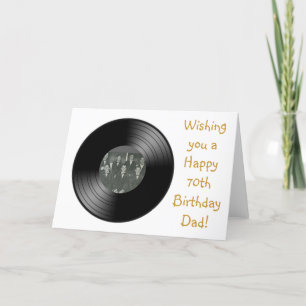 Gelukkige 70ste verjaardag voor papa met vinylplaa kaart