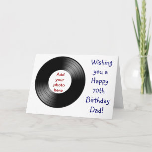 Gelukkige 70ste verjaardag voor papa met vinylplaa kaart