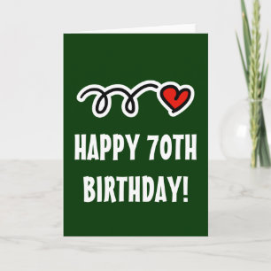 Gelukkige 70ste verjaardag - Wenskaart met hart Kaart