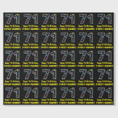 Gelukkige 71ste verjaardag, Leuk Kleurrijk Sterren Cadeaupapier (Vlak)