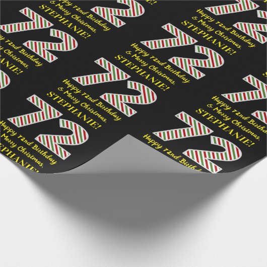 Gelukkige 72e Verjaardag & Vrolijke Kerstmis, Doua Cadeaupapier (Hoek)