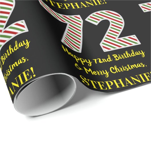 Gelukkige 72e Verjaardag & Vrolijke Kerstmis, Doua Cadeaupapier (Rol Hoek)