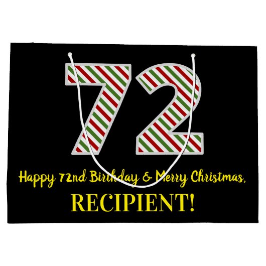 Gelukkige 72e Verjaardag & Vrolijke Kerstmis, Doua Groot Cadeauzakje (Achterkant)