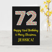 Gelukkige 72e Verjaardag & Vrolijke Kerstmis, Doua Kaart (Gele Bloem)