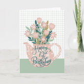 Gelukkige 72e Verjaardag w / Polka Dot Theepot van Kaart (Voorkant)
