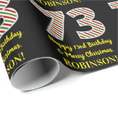 Gelukkige 73e Verjaardag & Vrolijke Kerstmis, Doua Cadeaupapier (Rol Hoek)