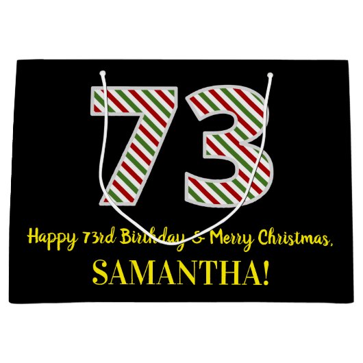 Gelukkige 73e Verjaardag & Vrolijke Kerstmis, Doua Groot Cadeauzakje (Voorkant)