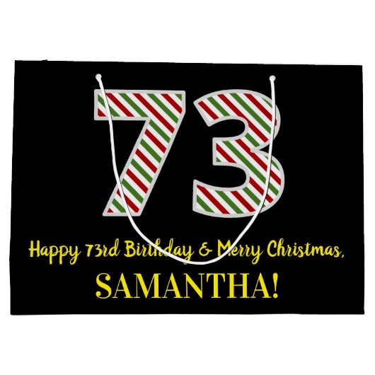 Gelukkige 73e Verjaardag & Vrolijke Kerstmis, Doua Groot Cadeauzakje (Achterkant)