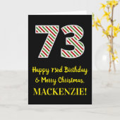 Gelukkige 73e Verjaardag & Vrolijke Kerstmis, Doua Kaart (Gele Bloem)