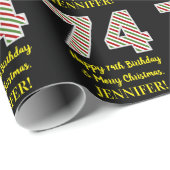 Gelukkige 74e Verjaardag & Vrolijke Kerstmis, Doua Cadeaupapier (Rol Hoek)