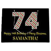 Gelukkige 74e Verjaardag & Vrolijke Kerstmis, Doua Groot Cadeauzakje (Voorkant)