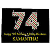 Gelukkige 74e Verjaardag & Vrolijke Kerstmis, Doua Groot Cadeauzakje (Achterkant)