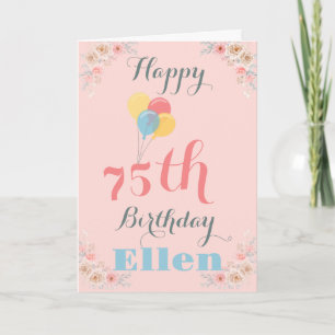 GELUKKIGE 75E VERJAARDAG BLOEMENVERJAARDAG KAART