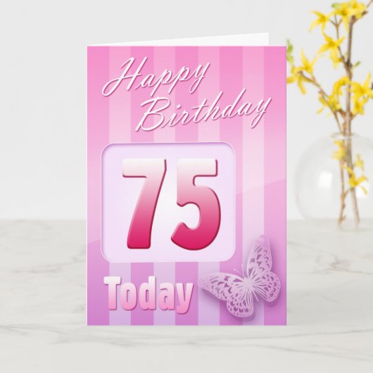 Gelukkige 75e verjaardag Grootmoeder Oma Kaart (Gele Bloem)