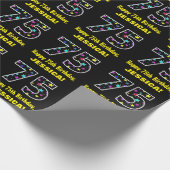 Gelukkige 75e verjaardag, Leuk Kleurrijk Sterren P Cadeaupapier (Hoek)