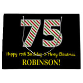 Gelukkige 75e Verjaardag & Vrolijke Kerstmis, Doua Groot Cadeauzakje (Voorkant)