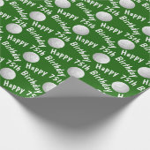 Gelukkige 75ste Verjaardag golfballen Cadeaupapier (Hoek)