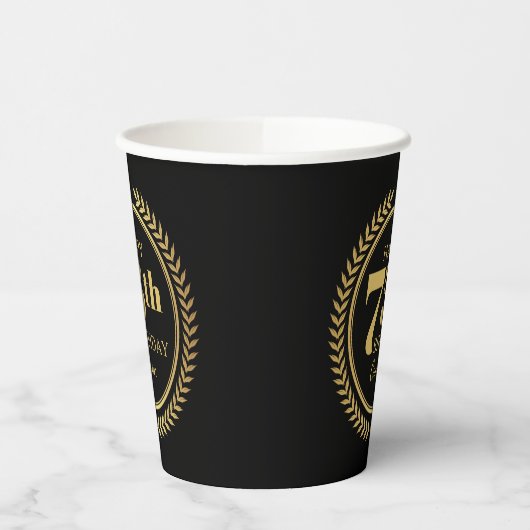 Gelukkige 75ste Verjaardag met Om het even welke N Papieren Bekers (Links)