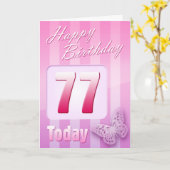 Gelukkige 77e verjaardag Grootmoeder Oma Kaart (Gele Bloem)