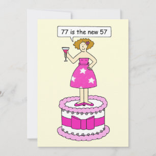 Gelukkige 77e verjaardag voor haar 77 is de nieuwe bedankkaart