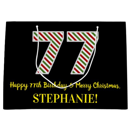 Gelukkige 77e Verjaardag & Vrolijke Kerstmis, Doua Groot Cadeauzakje (Voorkant)