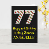 Gelukkige 77e Verjaardag & Vrolijke Kerstmis, Doua Kaart (Gele Bloem)