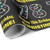 Gelukkige 78e verjaardag, Leuk Kleurrijk Sterren P Cadeaupapier (Rol Hoek)