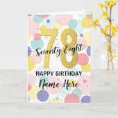 Gelukkige 78e Verjaardag Pastel Rainbow Gold Vrouw Kaart (Gele Bloem)