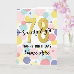 Gelukkige 78e Verjaardag Pastel Rainbow Gold Vrouw Kaart