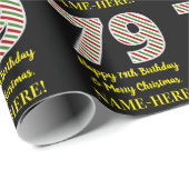 Gelukkige 79e Verjaardag & Vrolijke Kerstmis, Doua Cadeaupapier (Rol Hoek)