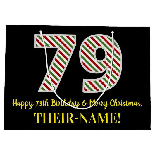 Gelukkige 79e Verjaardag & Vrolijke Kerstmis, Doua Groot Cadeauzakje (Achterkant)