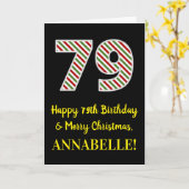 Gelukkige 79e Verjaardag & Vrolijke Kerstmis, Doua Kaart (Gele Bloem)