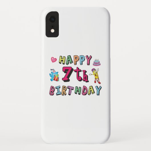 Gelukkige 7e verjaardag. 7 jaar oud. Case-Mate iPhone case (Achterkant)