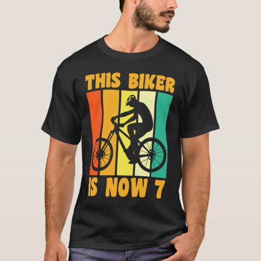 Gelukkige 7e Verjaardag 7 Jaar Oud Fietsen 7e B T-shirt (Voorkant)