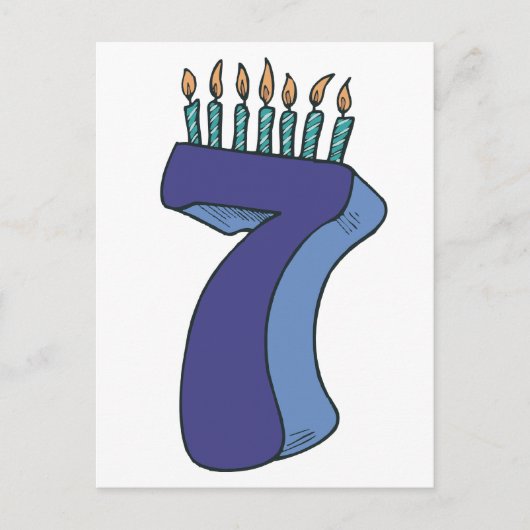 Gelukkige 7e verjaardag! briefkaart (Voorkant)