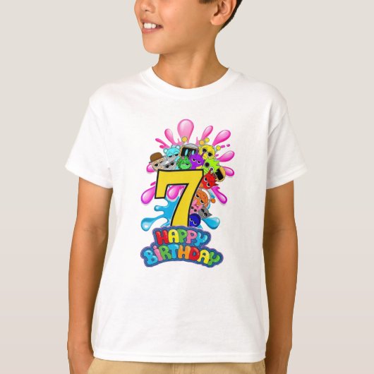 Gelukkige 7e verjaardag Sprunki - Simon Funbot Ore T-shirt (Voorkant)