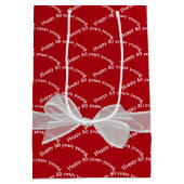 Gelukkige 80e verjaardag boog op rood medium cadeauzakje (Achterkant)