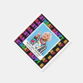 Gelukkige 80e Verjaardag Foto Rainbow Neon Napkins Servet (Hoek)