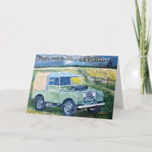 Gelukkige 80ste verjaardag Kaart voor GRANDAD (Voorkant)