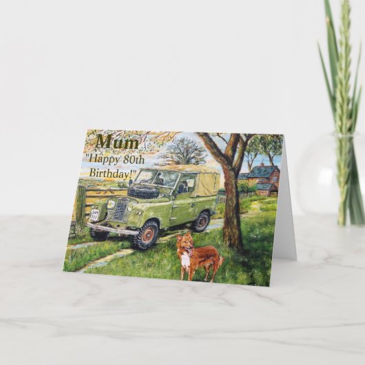 Gelukkige 80ste verjaardag Kaart voor mama (Voorkant)