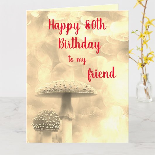Gelukkige 80ste verjaardag vriend kaart (Gele Bloem)