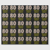 Gelukkige 80ste Verjaardag & Vrolijk Kerstmis, Dou Cadeaupapier (Vlak)