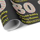 Gelukkige 80ste Verjaardag & Vrolijk Kerstmis, Dou Cadeaupapier (Rol Hoek)