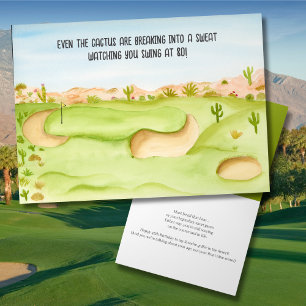 Gelukkige 80ste verjaardag Woestijn Golfbaan Aquar Kaart