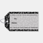 Gelukkige 80ste Verjaardag Zwart/Wit Nummerpatroon Cadeaulabel (Achterkant Horizontaal)